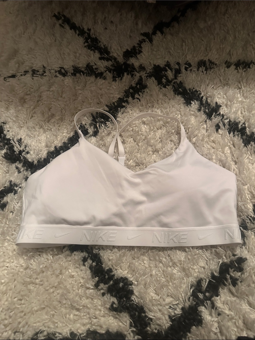 Nike White Logo Elastic Bralette